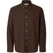 Selected Slmregcole Jay Melange Ls Shirt Noos - Brown - XL