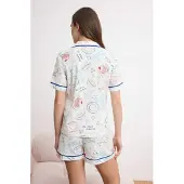 Trendyol Pyjama kerma / laivastonsininen / kuusi