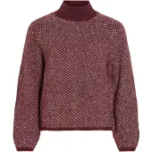 Vila Vilory High Neck L/S Knit Top - Noos - Burgundy - M