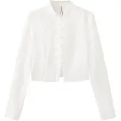 Mango Semi-Transparent Textured Georgette Blouse - White - M