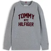 Tommy Hilfiger Paita 'BRAND LOVE' meleerattu harmaa / tummanpunainen