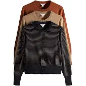 The Set Neuletakki beige / mandariini / musta