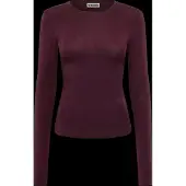 Weekday Slim Fitted Long Sleeve - Burgundy - S