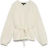 Vero Moda Vmberry Ls O-Neck Tie Cardigan Noos - Cream - XS