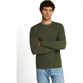 Tom Tailor Basic Structred Crew Neck Knit - Khaki green - L