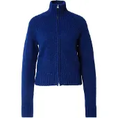 Weekday Soft Knitted Fitted Zip Cardigan - Navy - L