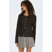 ONLY Onlmelli Ls Oneck Button Cardi Knt Noos - Brown - S