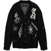 AllSaints Neuletakki 'STAGED' musta / valkoinen