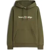 Tommy Hilfiger Rwb Graphic Reg Fleece Hoodie - Khaki green - XS