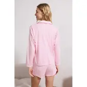 Trendyol Pyjamashortsit vaalea pinkki / valkoinen