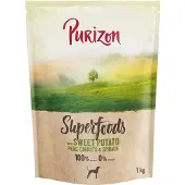 Purizon 4x1kg Veggie baaatti, herne, porkkana & pinaatti Superfoods koiran kuivaruoka
