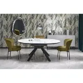 Halmar Ruokapöytä Vertigo, valkoinen/musta