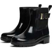Tommy Hilfiger Th Buckle Glossy Ankle Rain Boot - Black - 36