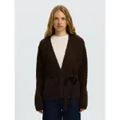 Selected Slfgabriella Ls Knit Belt Cardigan - Brown - XL