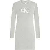 Calvin Klein Jeans Ls Logo Minidress - Grey - S