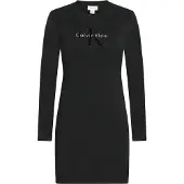 Calvin Klein Jeans Ls Logo Minidress - Black - XS