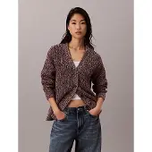 Calvin Klein Jeans Chunky Cotton Mouline Cardigan - Burgundy - S