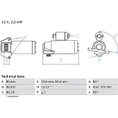 Bosch Starttimoottori, käynnistin 0 986 021 810