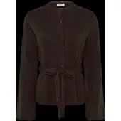 Gina Tricot Knitted Tie Cardigan - Brown - M