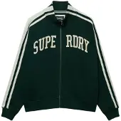 Superdry for woman. W2012163A Sweatshirt Athletic Applq Loose Zip Track green (XL), Casual, Cotton