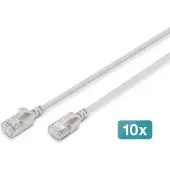Digitus DK-1632-A-005S-10, 0,5 m, Cat6a, F/FTP (FFTP), RJ-45, RJ-45, Harmaa