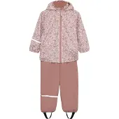 CeLaVi Rainwear Set - Aop, W. Fleece - Pink - 110