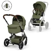 Cybex Balios S Lux yhdistelmävaunut Moss Green, sis. taitettavan kopan