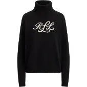 Ralph Lauren Logo Cashmere Turtleneck Sweater - Black - L