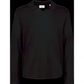 Lindbergh Soft Viscose Blend V-Neck Polo - Black - M