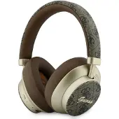 GUESS PU 4G Gold Script Metal Logo ENC langattomat kuulokkeet - ruskeat