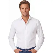 Ralph Lauren for man. 712827064002 Slim fit poplin shirt white (43), Casual, Cotton, Classic, Long sleeve