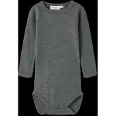 Lil´ Atelier Nbnnester Wool Ls Slim Body Lil - Grey - 74