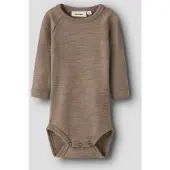 Lil´ Atelier Nbnnester Wool Ls Slim Body Lil - Brown - 62