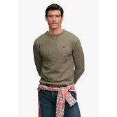 Superdry for man. M6010973A Green Slub Waffle long-sleeve shirt (L), Casual, Cotton