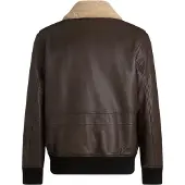HUGO for man. 50567431 Brown Lorano leather jacket (XL), Classic