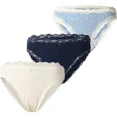 Lindex 3-Pack Thong With Lace Details - Blue - L