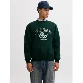 Jack & Jones Collegepaita 'JORFrederiksberg' tummanvihreä / valkoinen