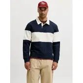 Jack & Jones Jorfrederiksberg Blocking Sweat Polo Sn - Navy - XXL