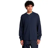 Timberland Waffle Henley Ls Polo - Navy - M