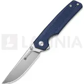 SENCUT Stria, Milled Blue Canvas Micarta, Satin