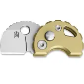 Bestechman Turtle - Beadblasted - Titanium kääntöveitsi, keltainen