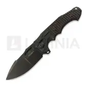 Andre de Villiers Large Pitboss 3 kääntöveitsi, Black/Red Carbon Fibre