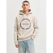 Jack & Jones Collegepaita 'JJBENSON' beige / tummansininen