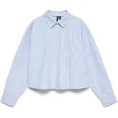 Vero Moda Vmaria Ls Short Boxy Shirt Wvn Noos - Blue - XS