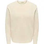 Only & Sons Onsting Rlx Crew Neck Knit Noos - Cream - M