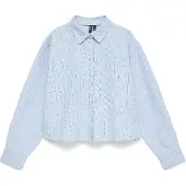 Vero Moda Vmaria Ls Short Boxy Shirt Wvn Noos - Blue - L
