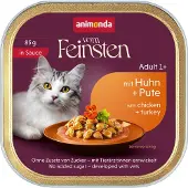 Animonda Vom Feinsten 32x85g vom Feinsten Adult kana & maksa kastikkeessa animonda