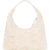Desigual Käsilaukku 'Large Raffia Flower' valkoinen