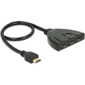 DeLOCK 87619, HDMI, Musta, 1024 x 768 (XGA), 1600 x 1200 (UXGA), 1920 x 1080 (HD 1080), 640 x 480 (VGA), 800 x 600 (SVGA), 0,6 m