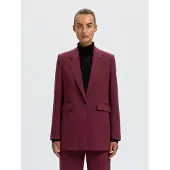 Selected Slwrita Ls Relaxed Blazer Mel Noos - Burgundy - 42